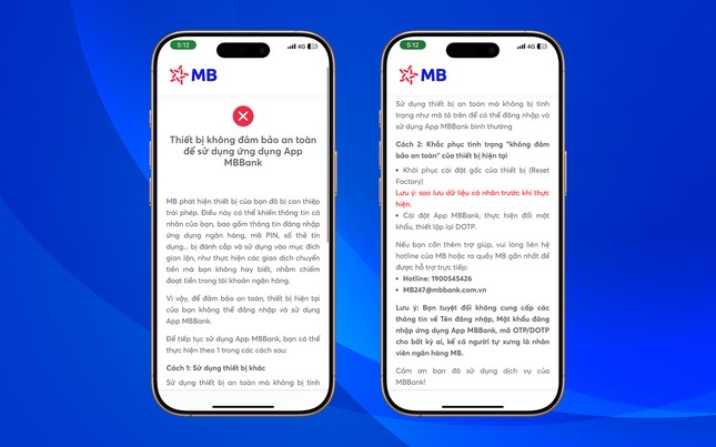  Tự động phát hiện phần mềm độc hại cài lén trên điện thoại, App MBBank nâng cấp bảo vệ khách hàng 