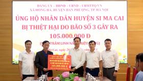 Huyện Đan Phượng tặng quà đồng bào chịu ảnh hưởng bão số 3 tại Lào Cai